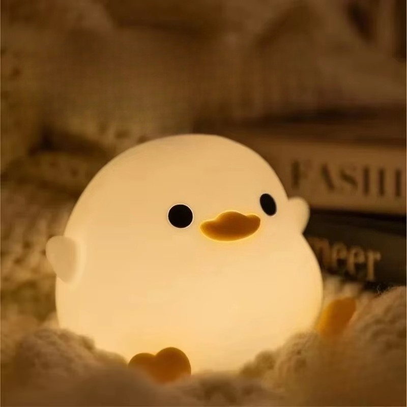 Floating Nightstand With Led Light - Leuke eend cartoon dieren siliconen lamp