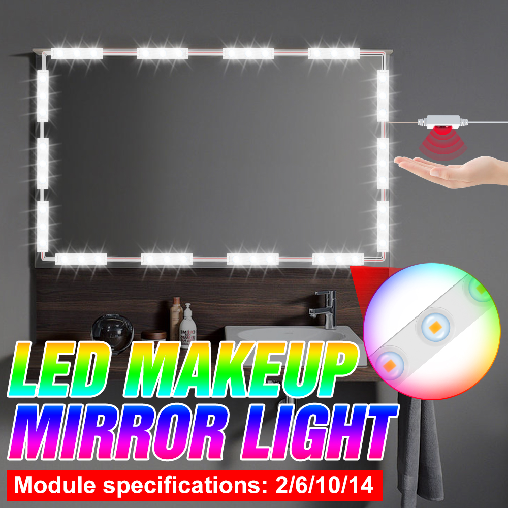 Dressing Table Vanity With Lighted Mirror - Make-Up Spiegel Licht Vanity Hand Sweep