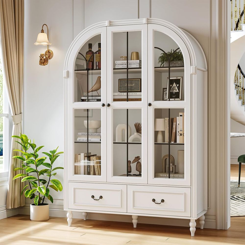 Storage - 70,8'' hoge gebogen keukenkast, grote opbergkast