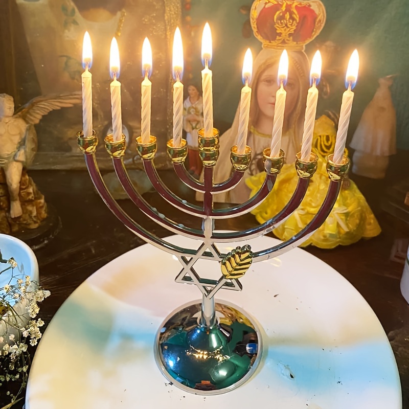 Tables - Hanukkah Menora 9-takkige kaarsenhouder Davidster Metalen