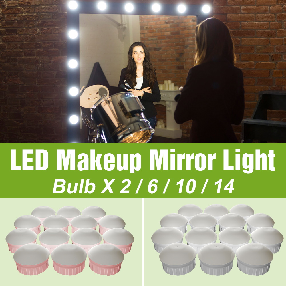 Dressing Table Vanity With Lighted Mirror - LED Make-upspiegel Gloeilamp 5V Kaptafellamp USB