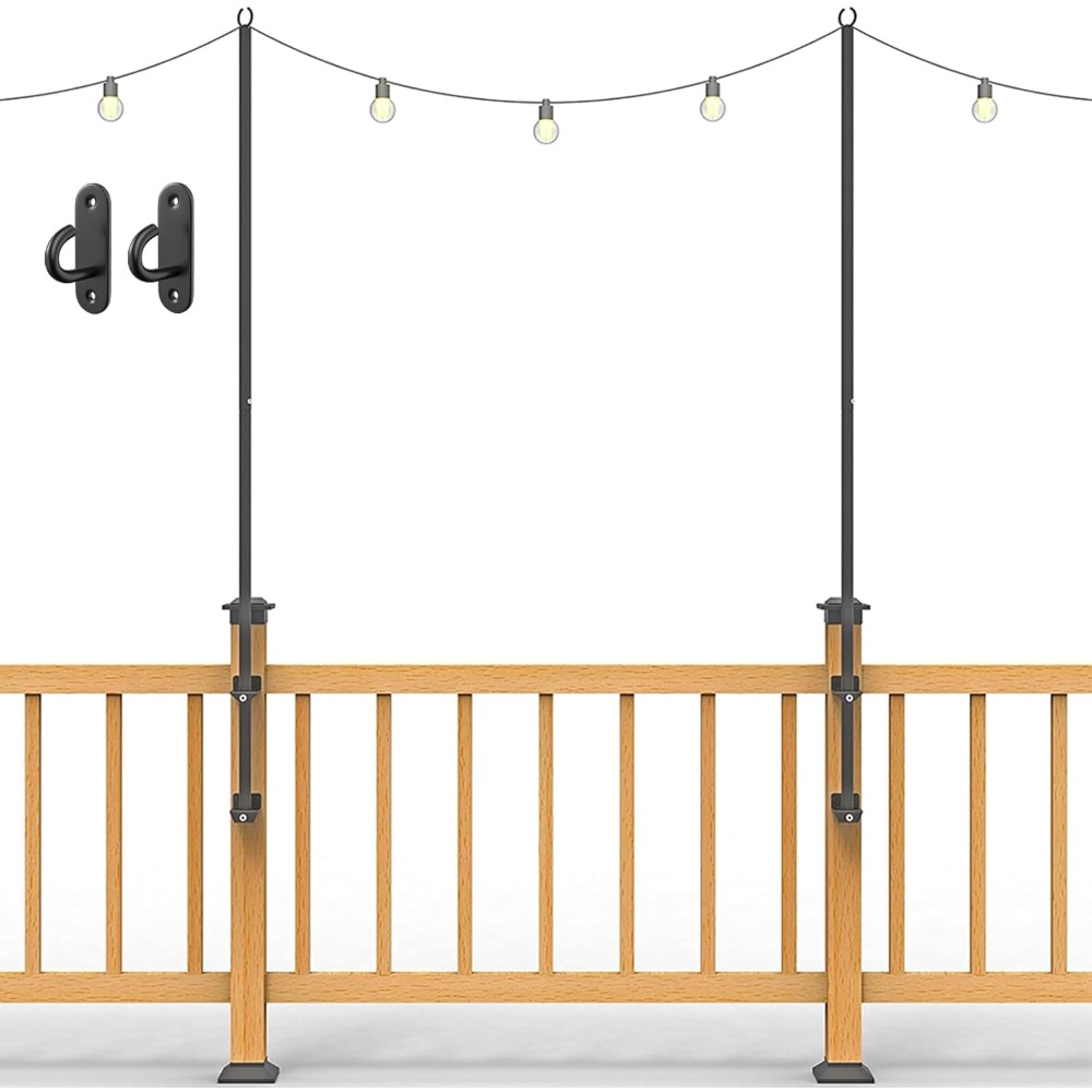 Outdoor Furniture - 2-pack lichtslingerpalen - roestvrijstalen 1,8 m