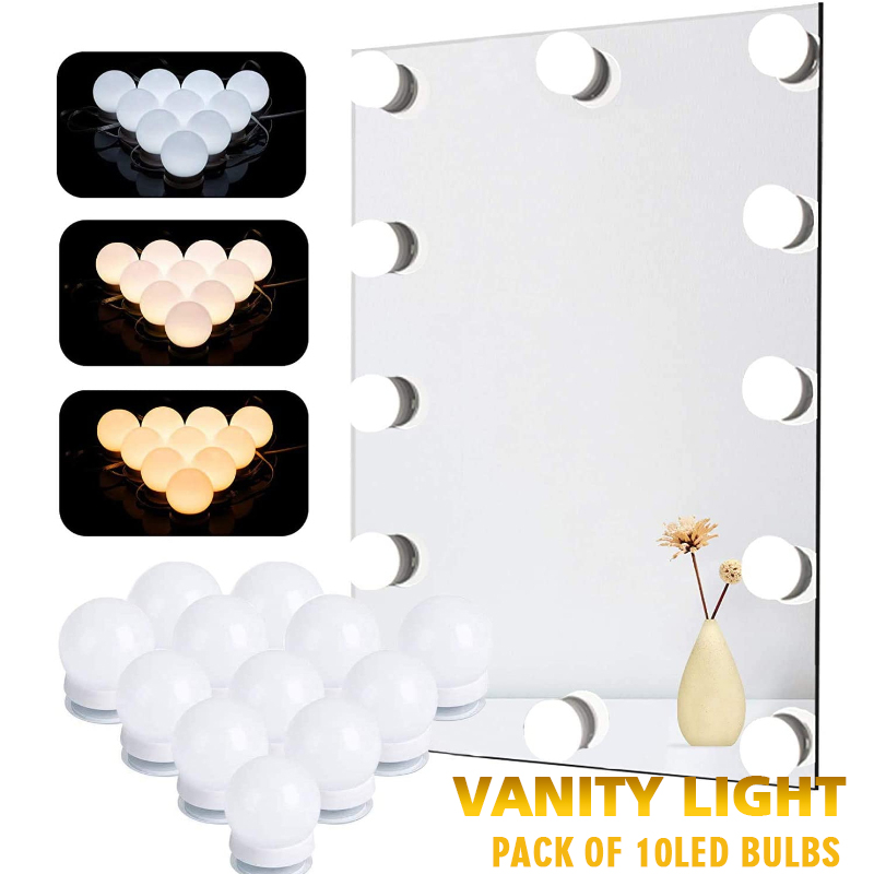 Dressing Table Vanity With Lighted Mirror - LED make-upspiegel gloeilampen USB opladen ijdelheid