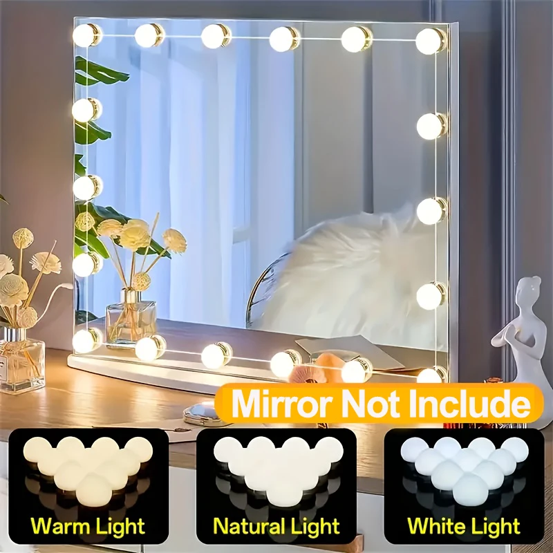 Dressing Table Vanity With Lighted Mirror - Hollywood Vanity Mirror Lights Kit met