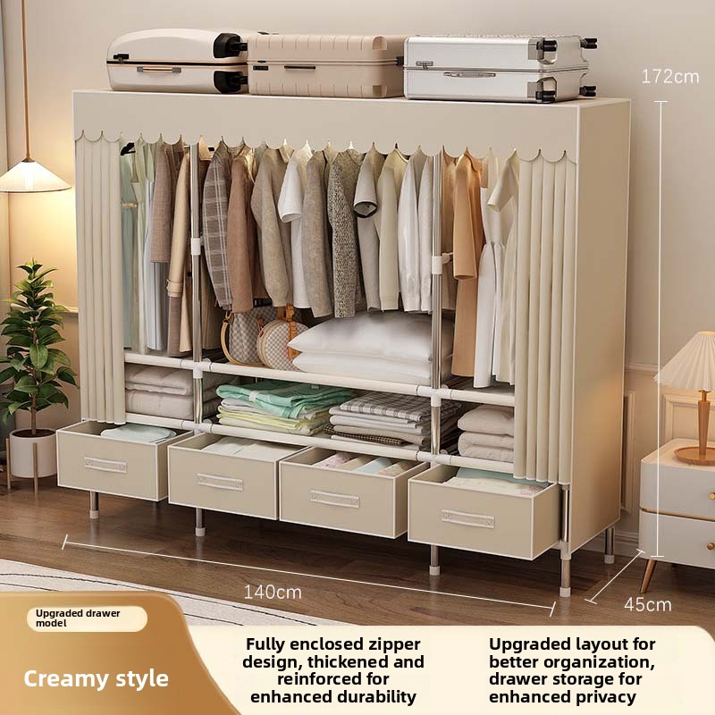 Wardrobe Closet Portable Fabric Cover - Draagbare kast met deksel, opvouwbaar overdekt