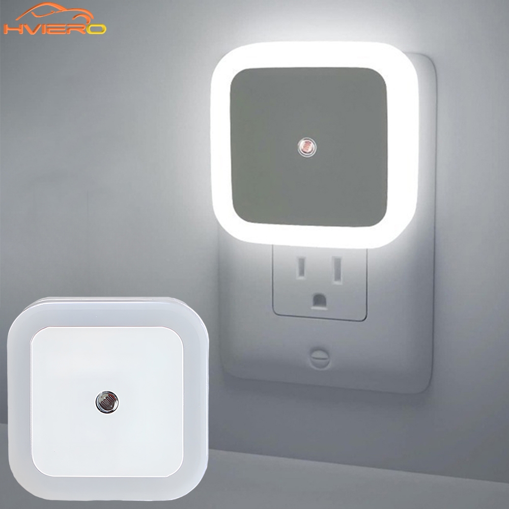 Floating Nightstand With Led Light - Draadloze sensor LED-nachtlampje EU-stekker Mini Square