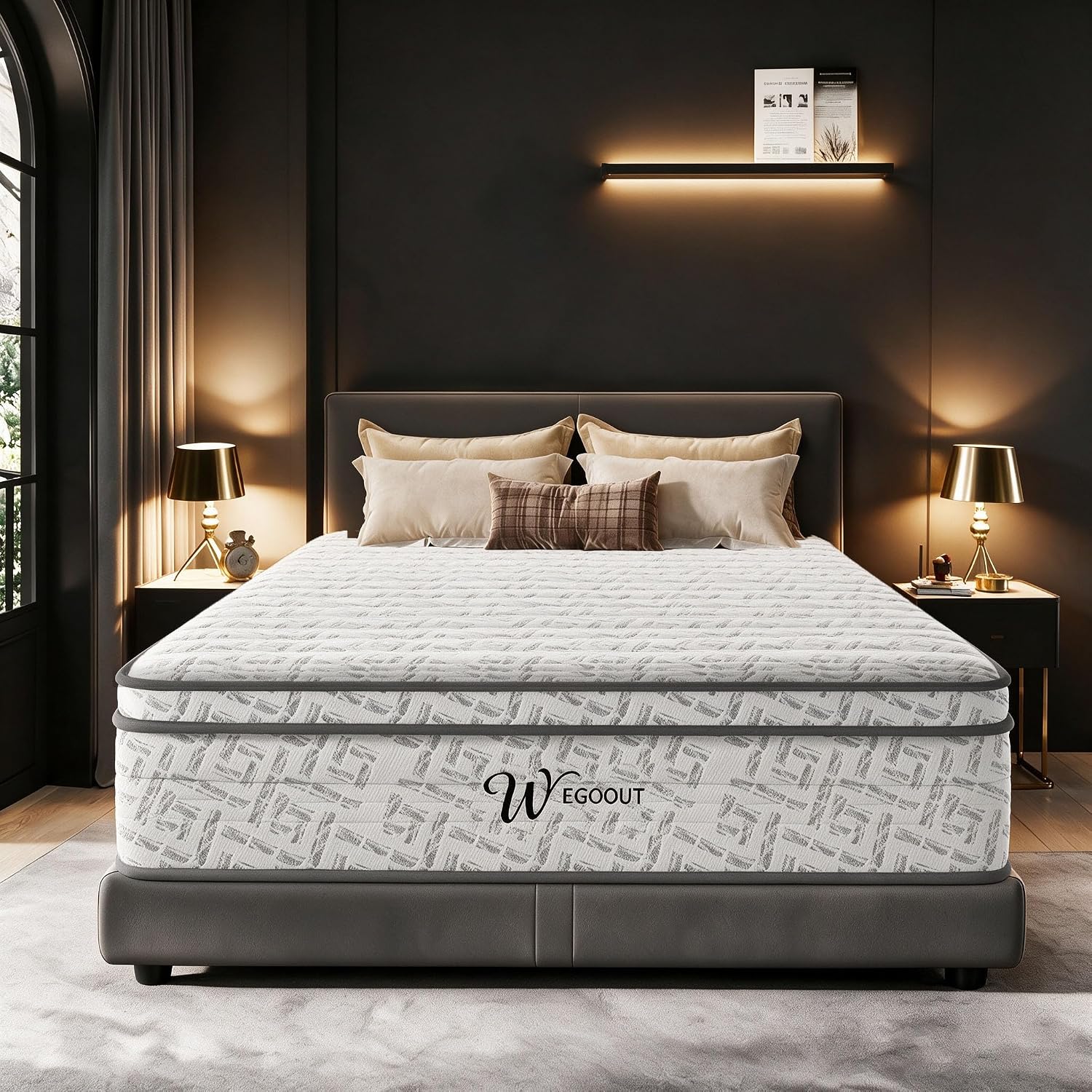 Memory Foam Mattress In A Box Queen - Queensize Matras 12 Inch, Medium Stevige