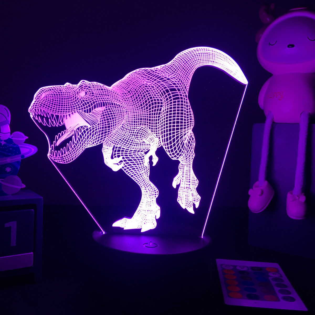 Floating Nightstand With Led Light - 3d Led Dinosaurus Nachtlampje Voor Kinderen