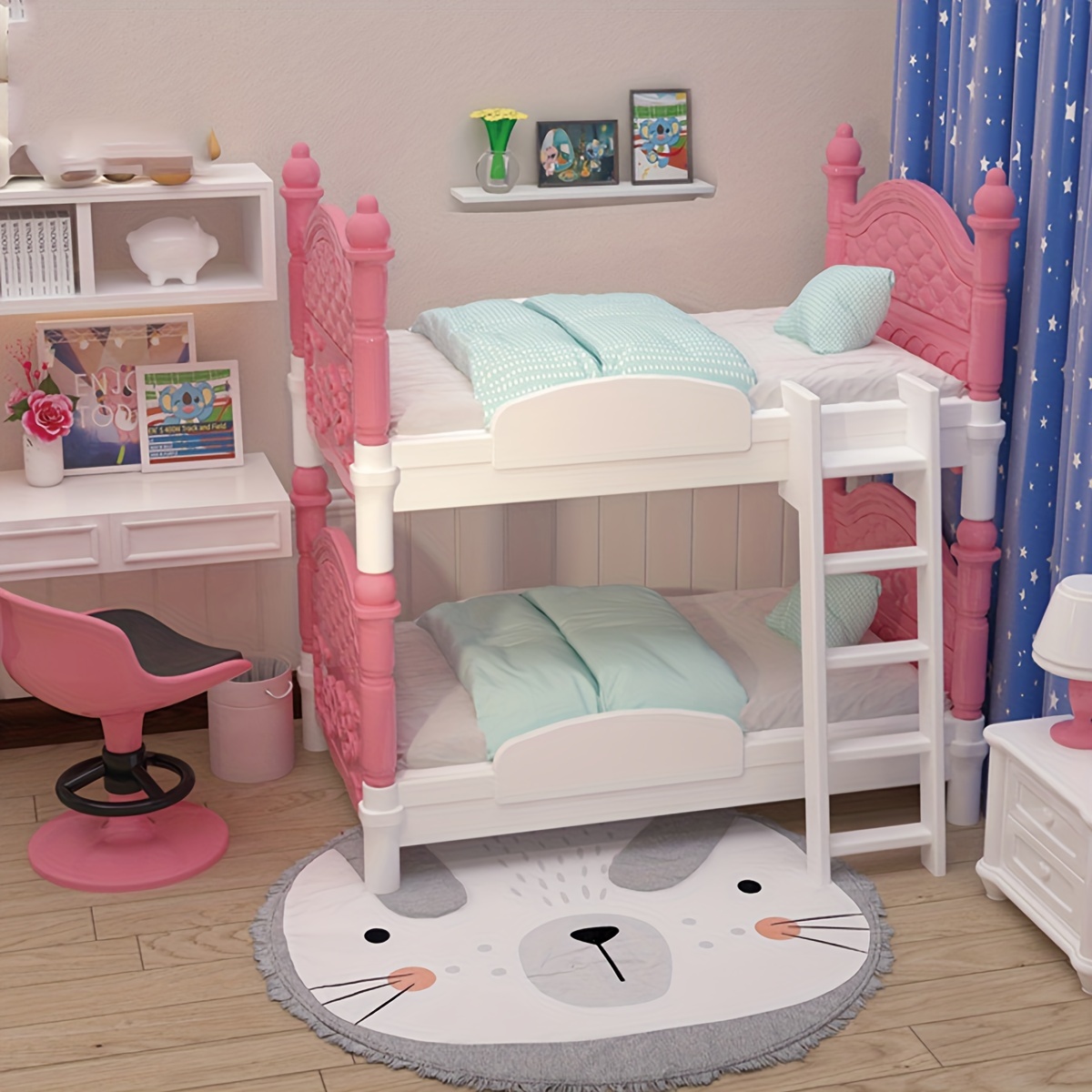 Bedroom Furniture - Miniatuur poppenhuis tweepersoonsbed slaapkamer decoratief speelgoed