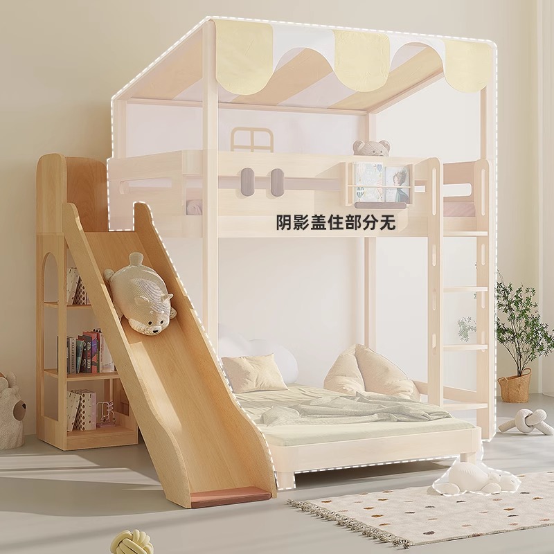 Bunk Bed With Stairs And Slide - Stapelbed glijbaan enkele verkoop kinderbed ladderkast