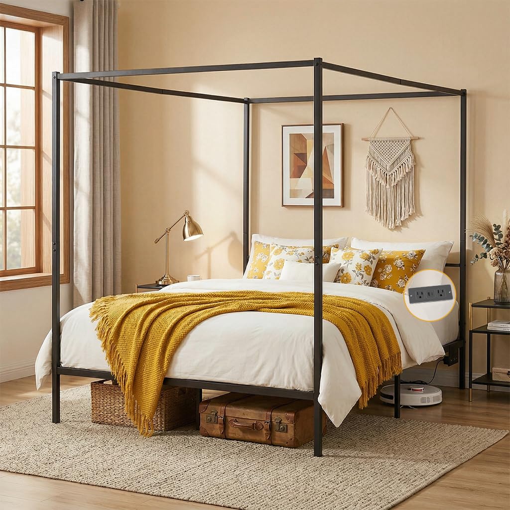 Hemelbedframe Queen Metal met  - Canopy Bed Frame Metal Queen recensie en prijs