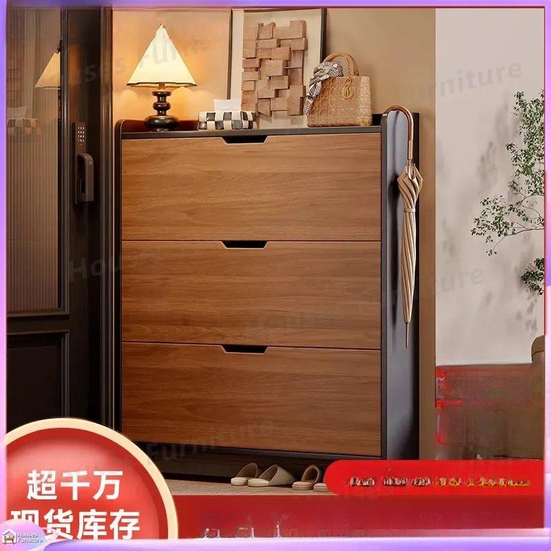 Voor massief hout, ultradunne  - Shoe Rack Cabinet Narrow Entryway recensie en prijs