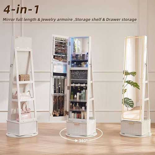 Gegroefd 360 °   Draaibare sie - Full Length Mirror Jewelry Armoire recensie en prijs