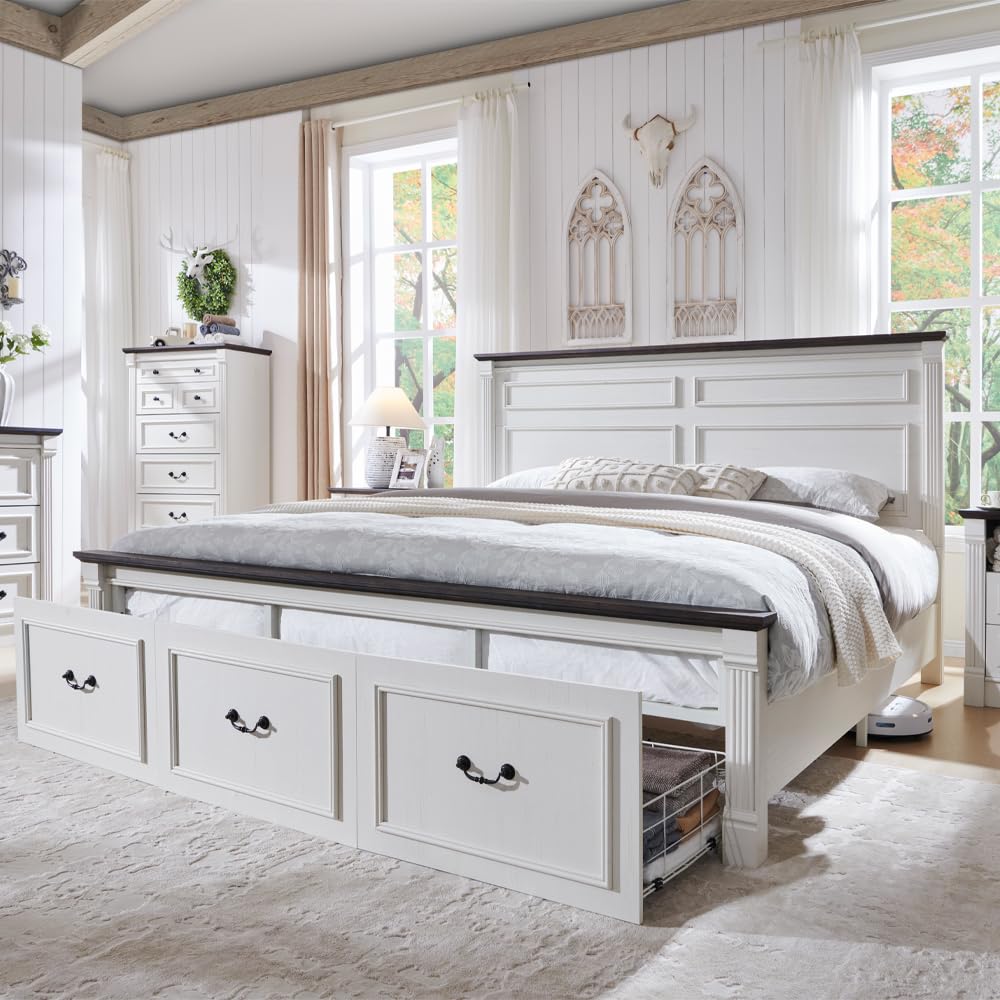 Boerderijstijl Kingsize Bedfra - King Size Bed Frame With Storage Drawers recensie en prijs