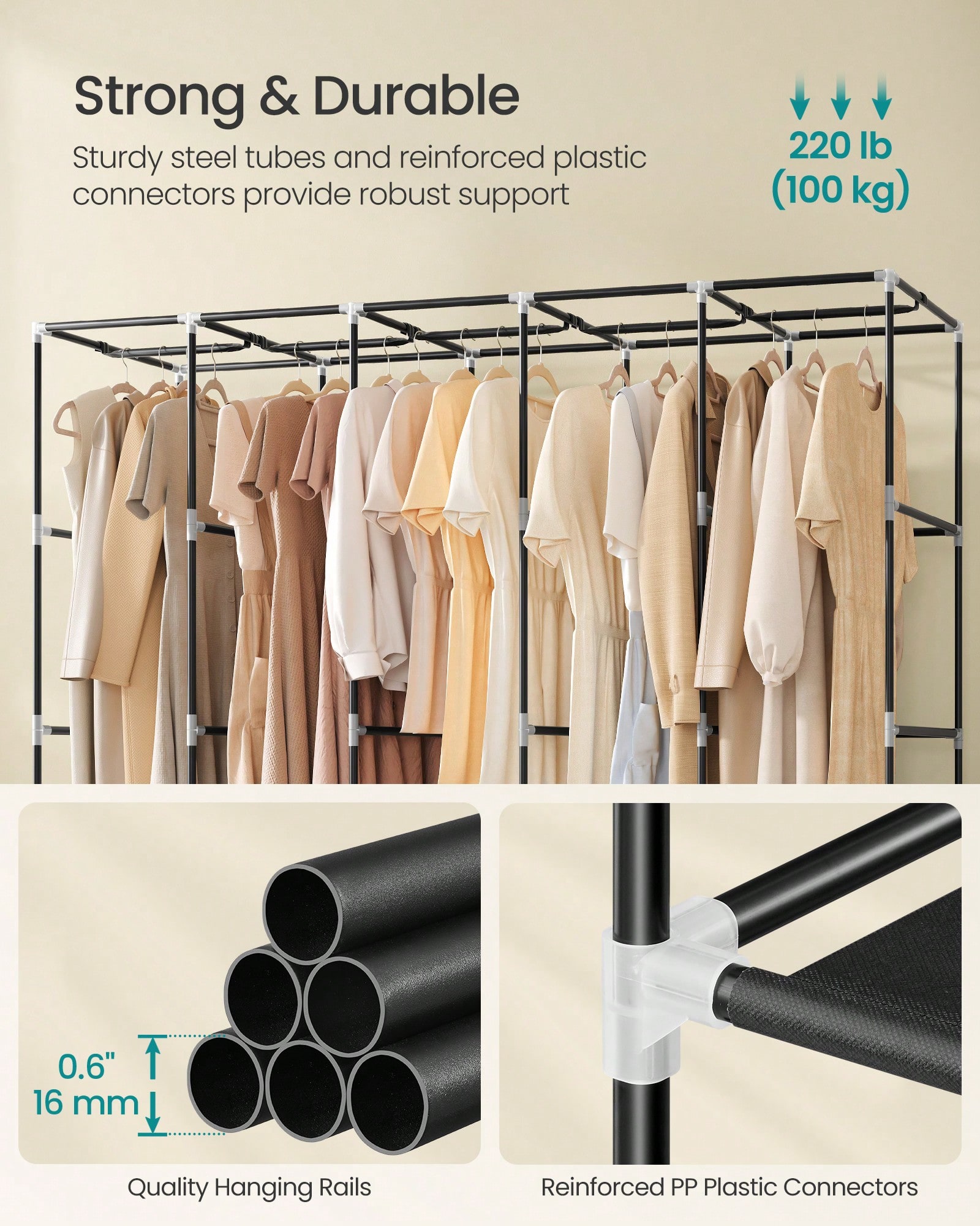 83 inch extra grote draagbare  - Wardrobe Closet Portable Fabric Cover recensie en prijs