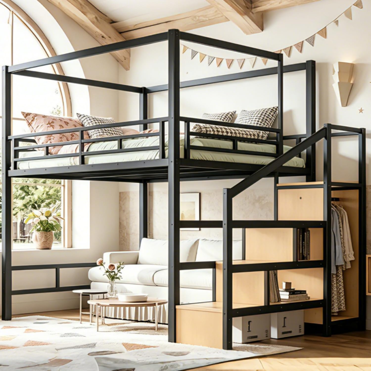 Queen-size hoogslaper met opbe - Canopy Bed Frame Metal Queen recensie en prijs