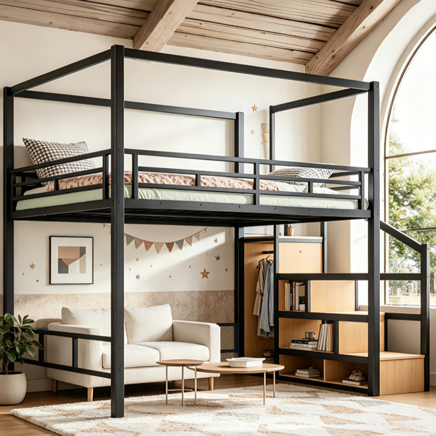 Queen-size hoogslaper met opbe - Canopy Bed Frame Metal Queen recensie en prijs