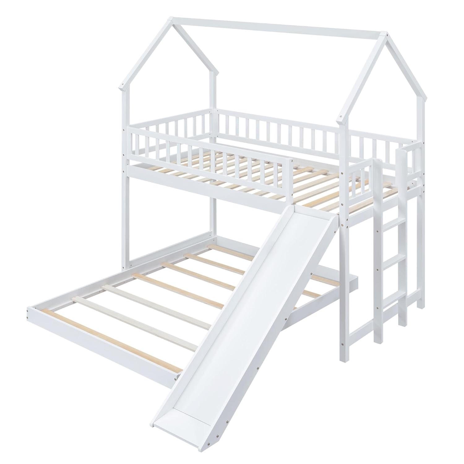 Huisvormig stapelbed met trap  - Bunk Bed With Stairs And Slide recensie en prijs