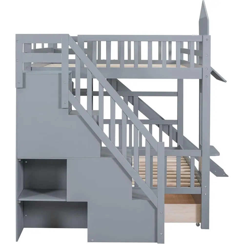 Groot stapelbed met trap, glij - Bunk Bed With Stairs And Slide recensie en prijs