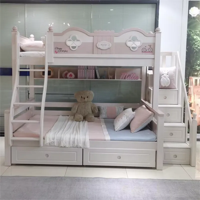 Modern luxe prinsessen stapelb - Bunk Bed With Stairs And Slide recensie en prijs
