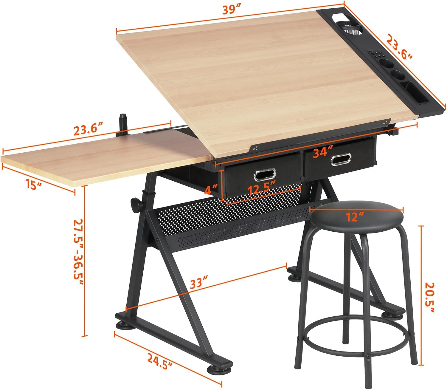 Verstelbare tekentafel met bij - Office Furniture recensie en prijs