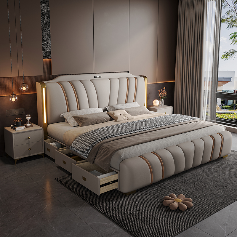 180x200CM houten bedframe met  - King Size Bed Frame With Storage Drawers recensie en prijs