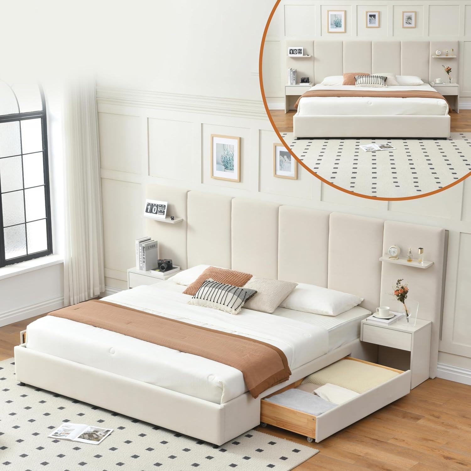 Kingsize bedframe met opbergru - King Size Bed Frame With Storage Drawers recensie en prijs
