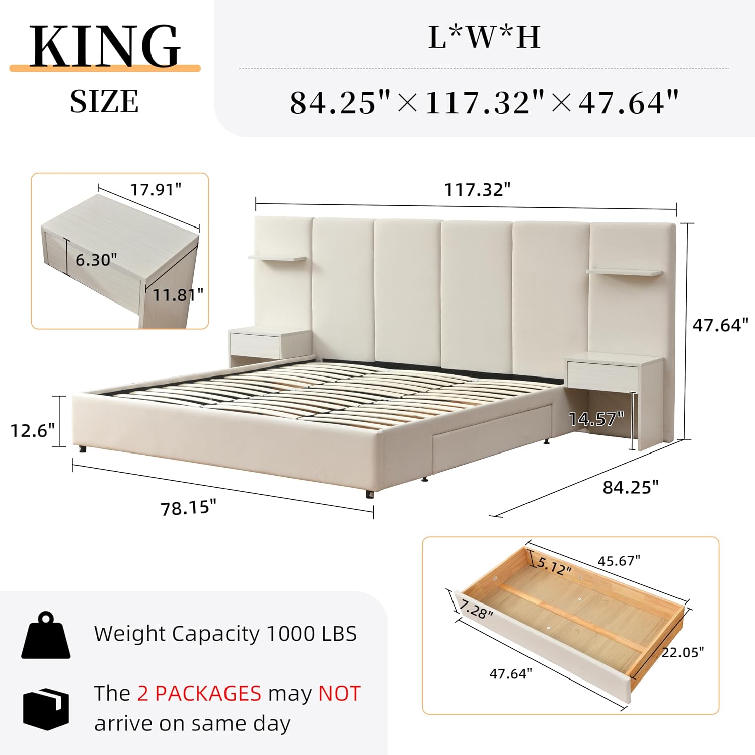 Kingsize bedframe met opbergru - King Size Bed Frame With Storage Drawers recensie en prijs
