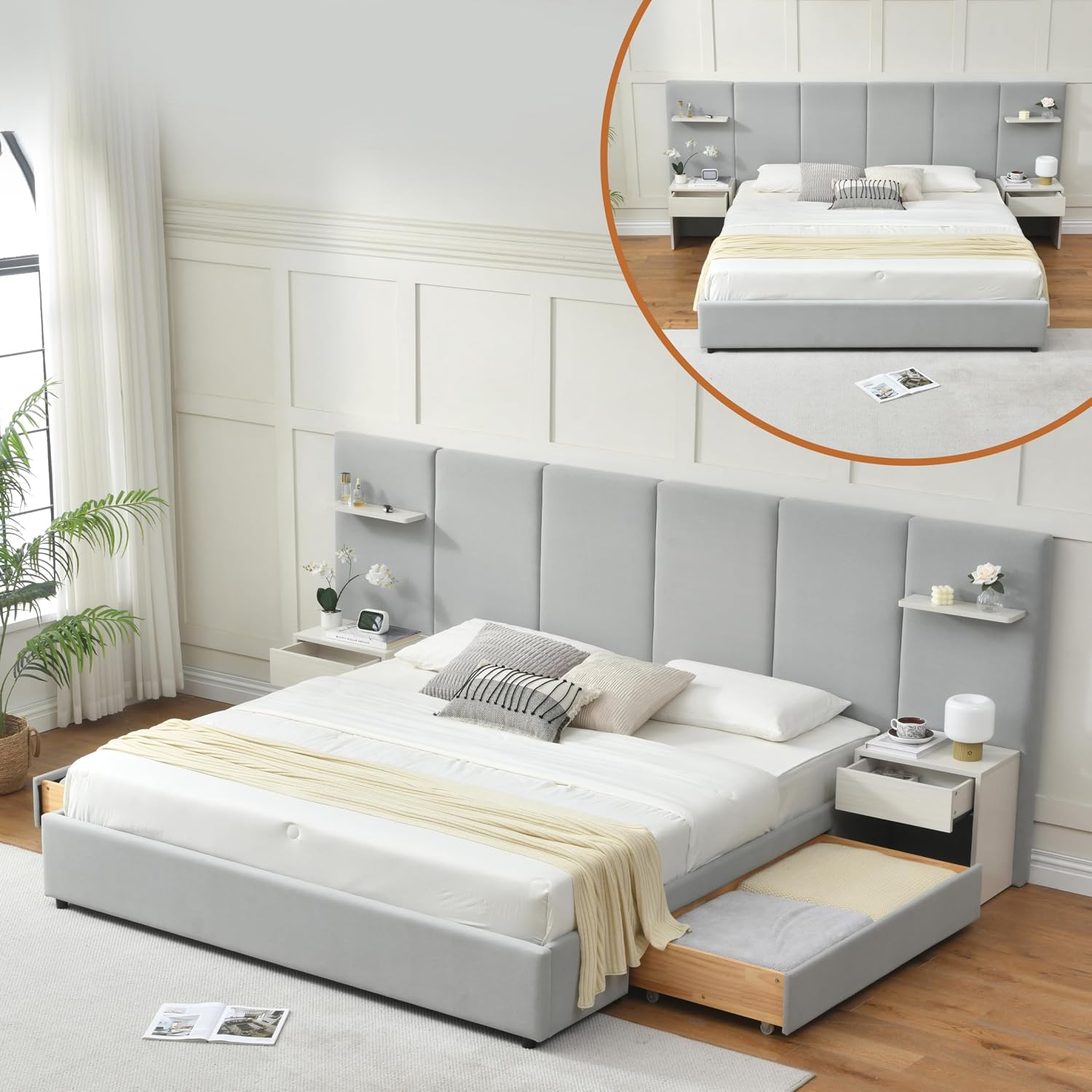Kingsize bedframe met opbergru - King Size Bed Frame With Storage Drawers recensie en prijs