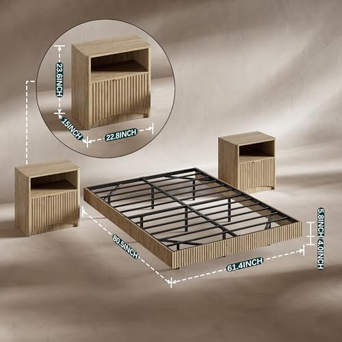Slaapkamerset, zwevend queensi - Floating Nightstand With Led Light recensie en prijs