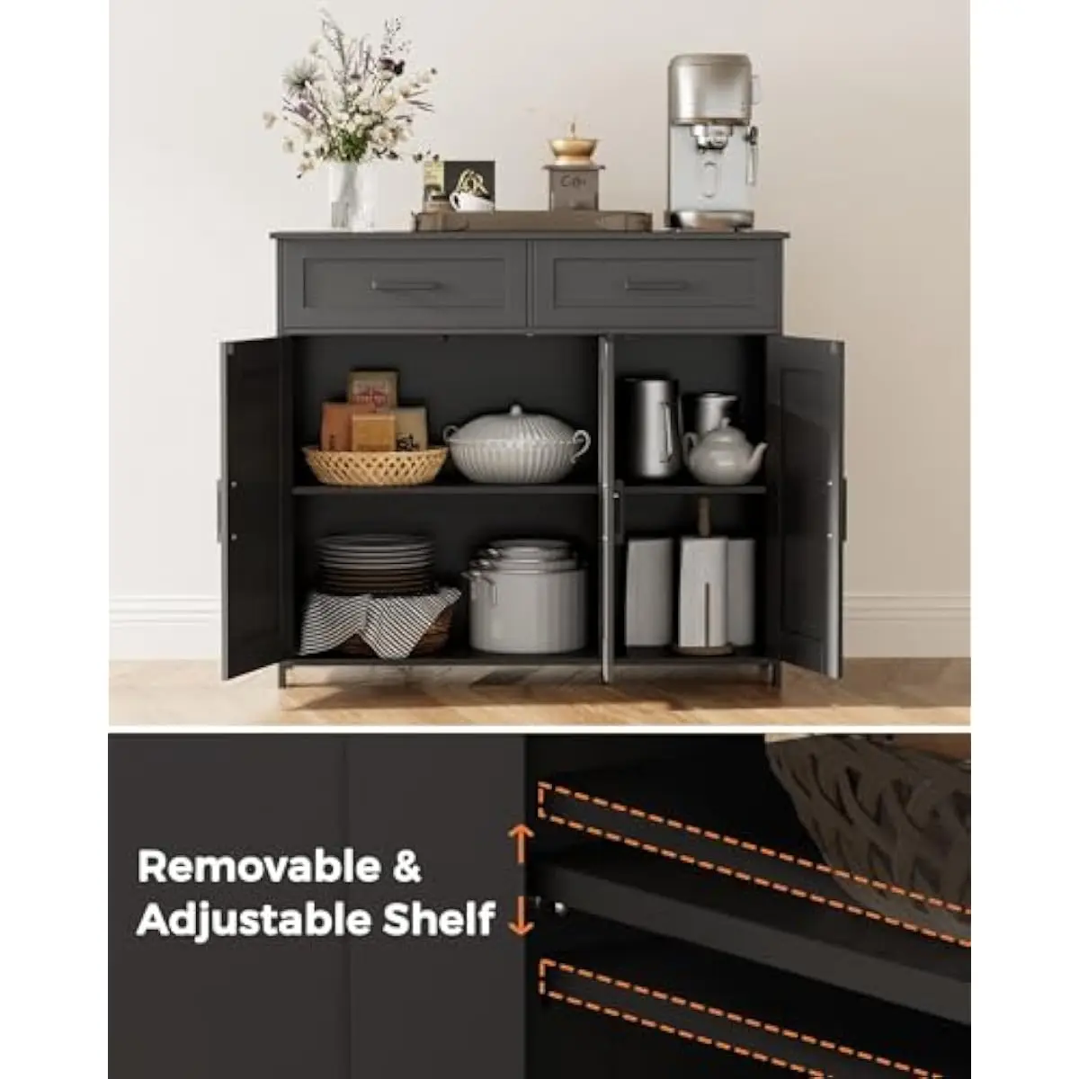 Koffiebar opbergkast met laden - Storage recensie en prijs