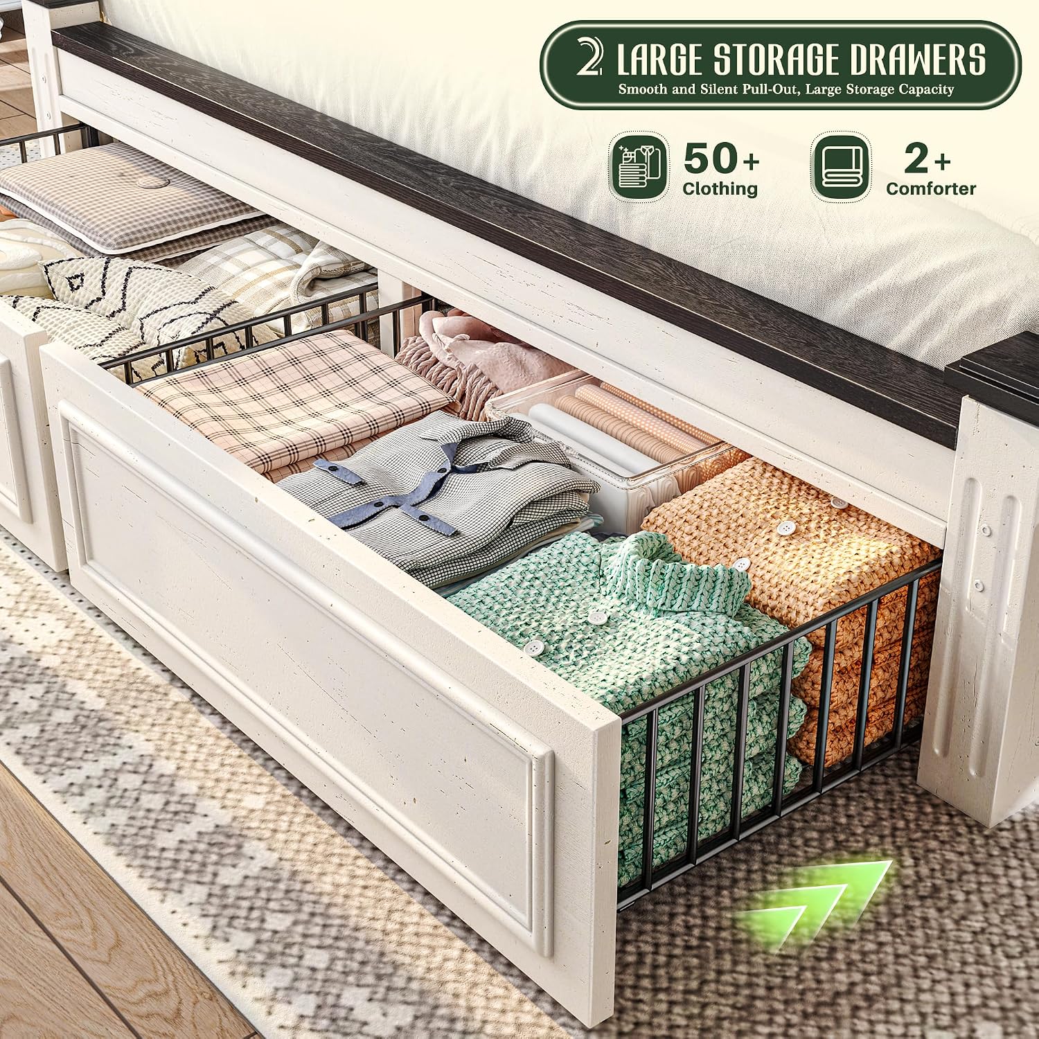 Kingsize bedframe, 51 inch hoo - King Size Bed Frame With Storage Drawers recensie en prijs