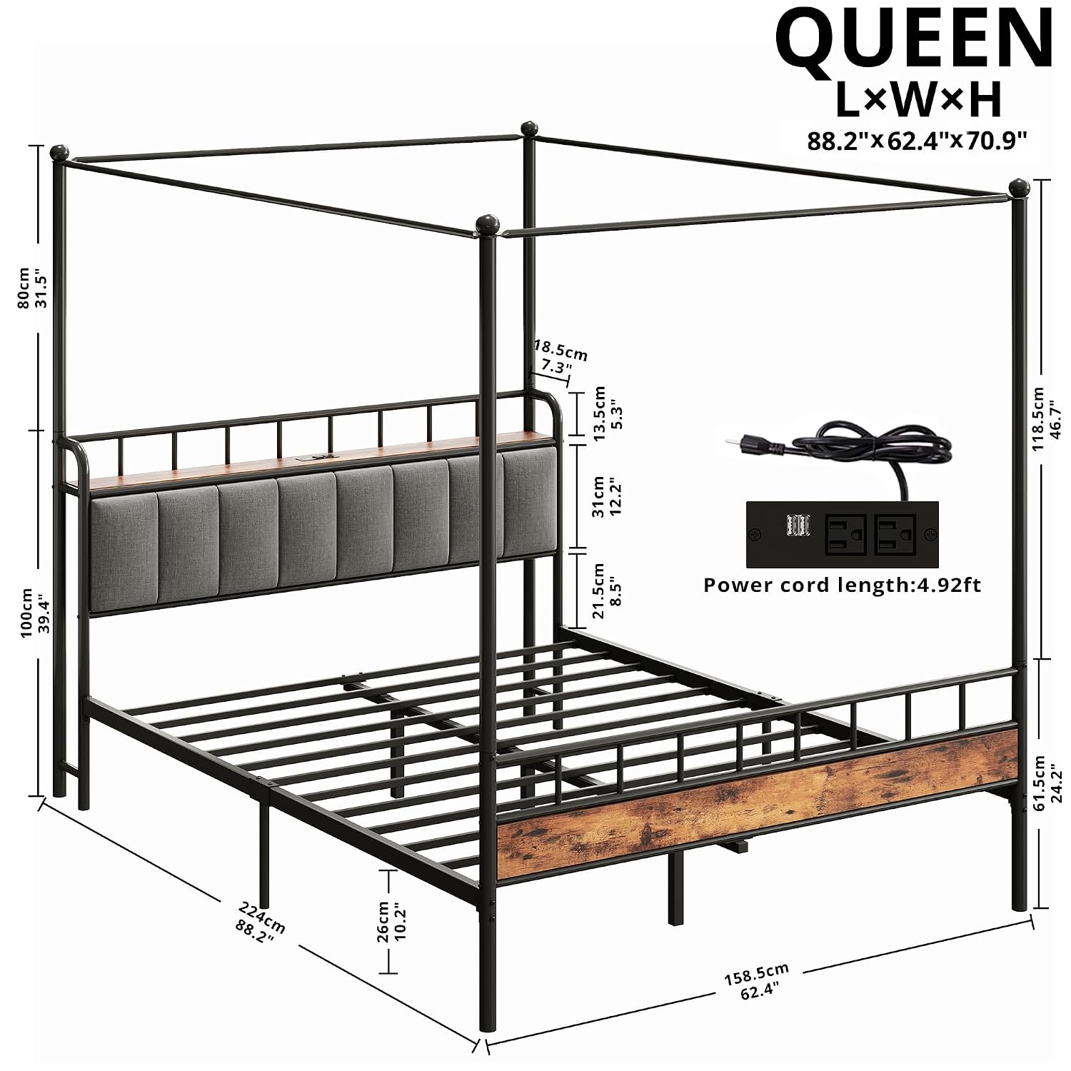 Koninginnekamerbedframe met op - Canopy Bed Frame Metal Queen recensie en prijs