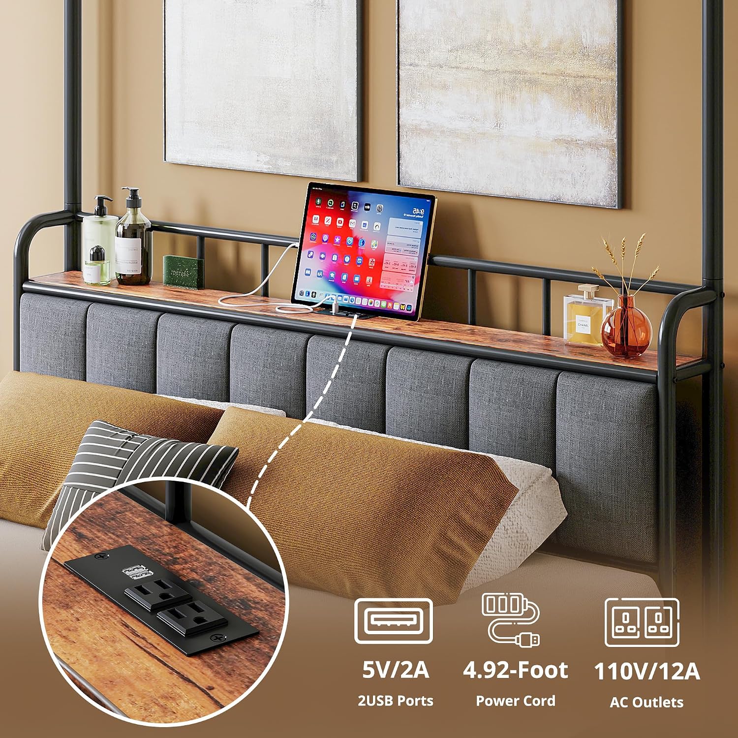 Koninginnekamerbedframe met op - Canopy Bed Frame Metal Queen recensie en prijs
