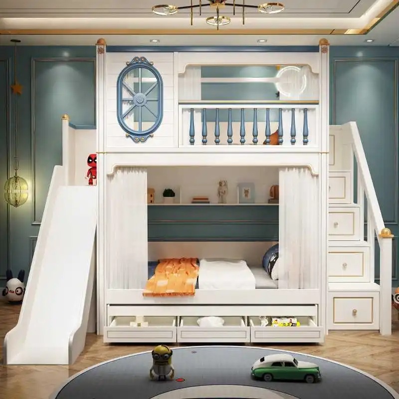 -Voor luxe kinderslaapkamermeu - Bunk Bed With Stairs And Slide recensie en prijs