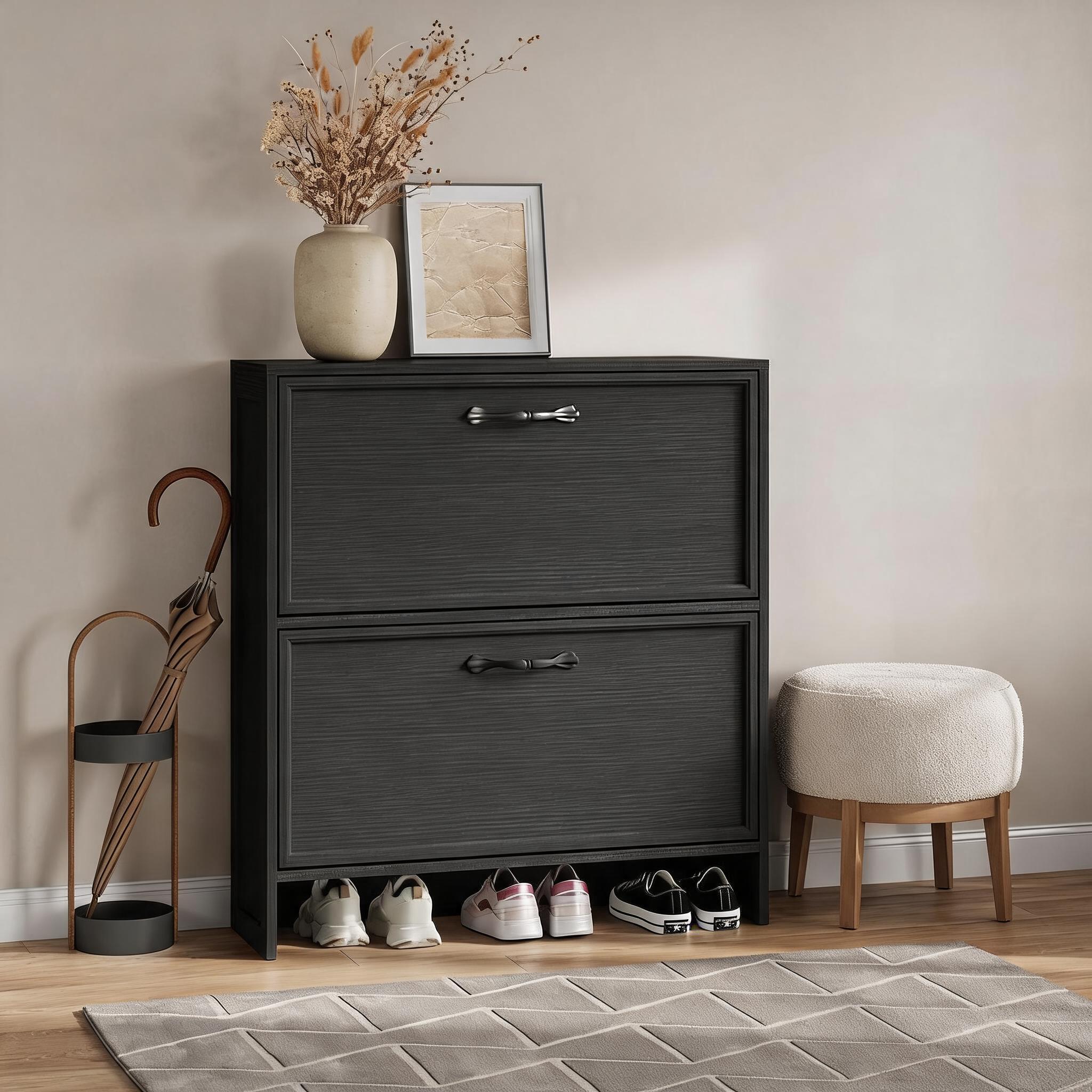 2-laden schoenenkast met verst - Shoe Rack Cabinet Narrow Entryway recensie en prijs