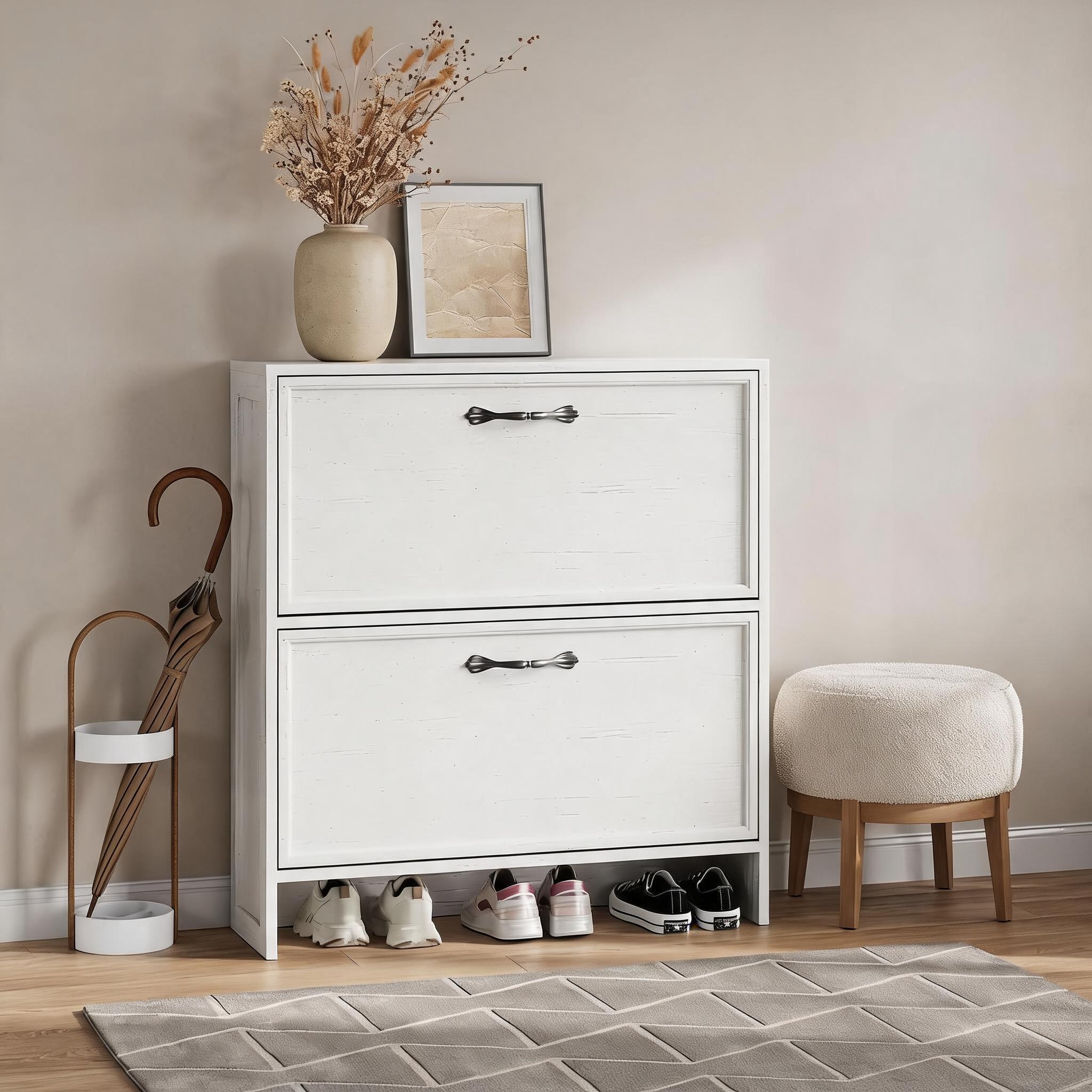 2-laden schoenenkast met verst - Shoe Rack Cabinet Narrow Entryway recensie en prijs