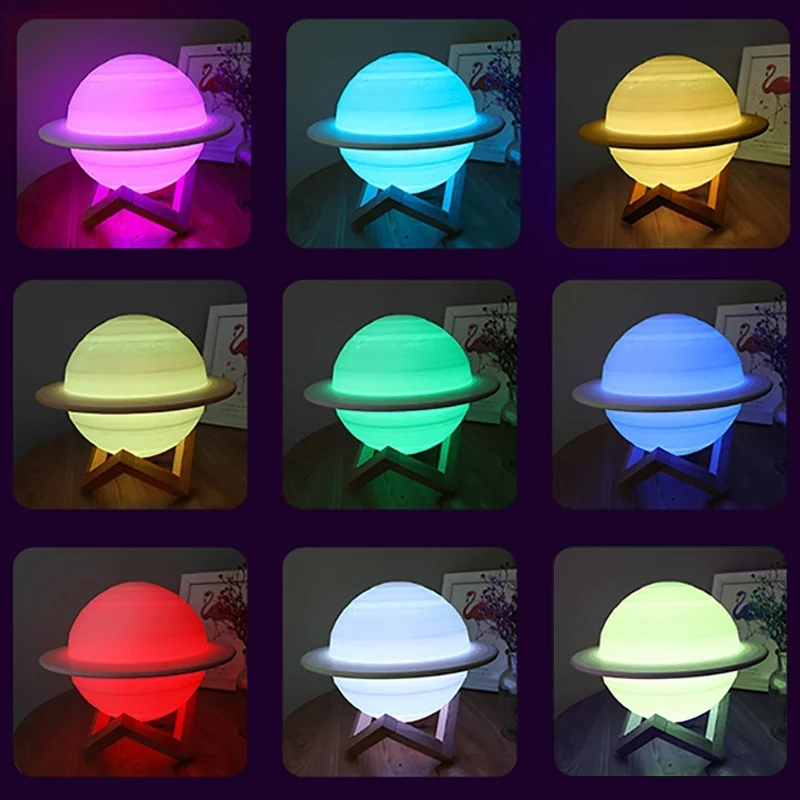 Led Nachtlampje 3D Print Satur - Floating Nightstand With Led Light recensie en prijs