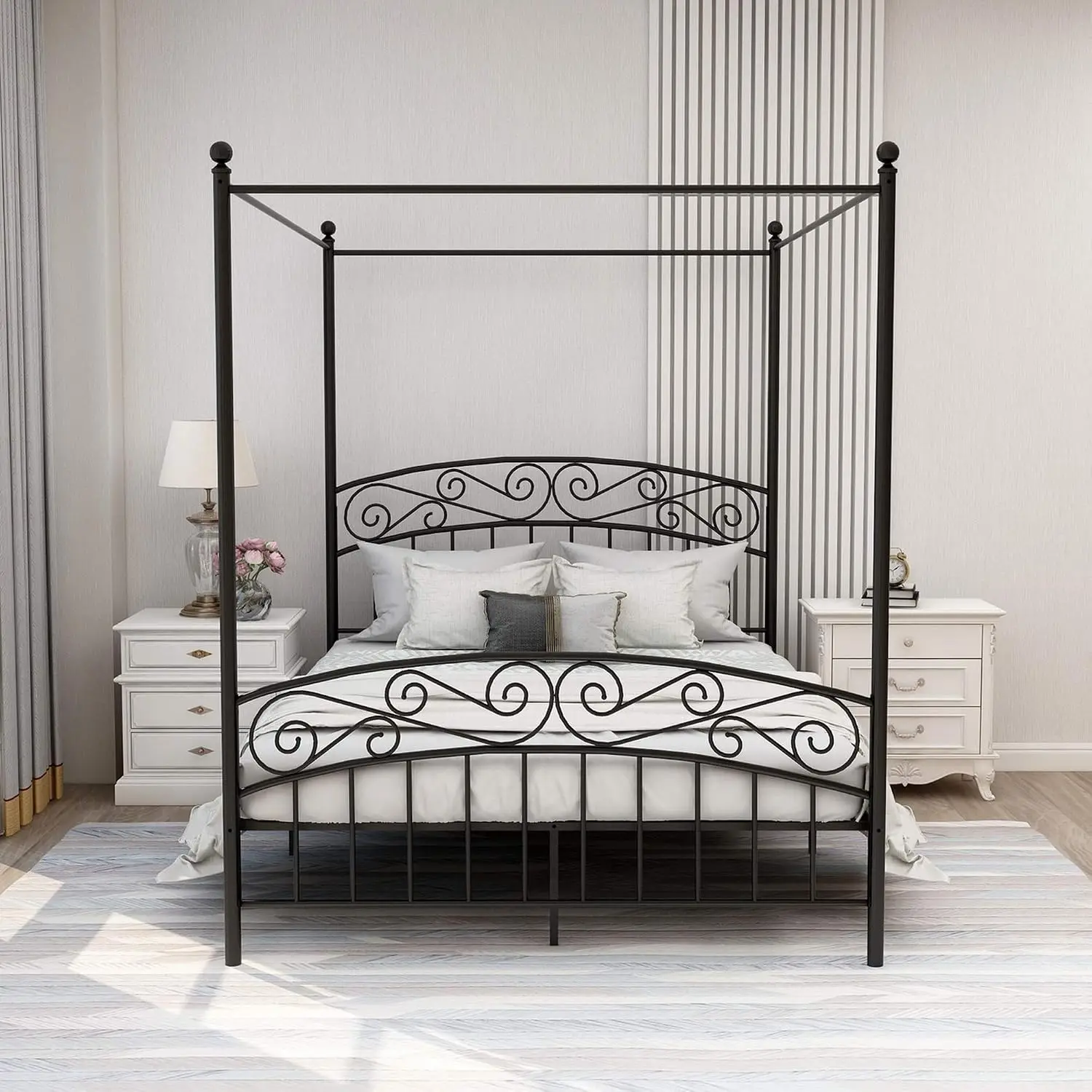 Queensize hemelbedframe, vierp - Canopy Bed Frame Metal Queen recensie en prijs
