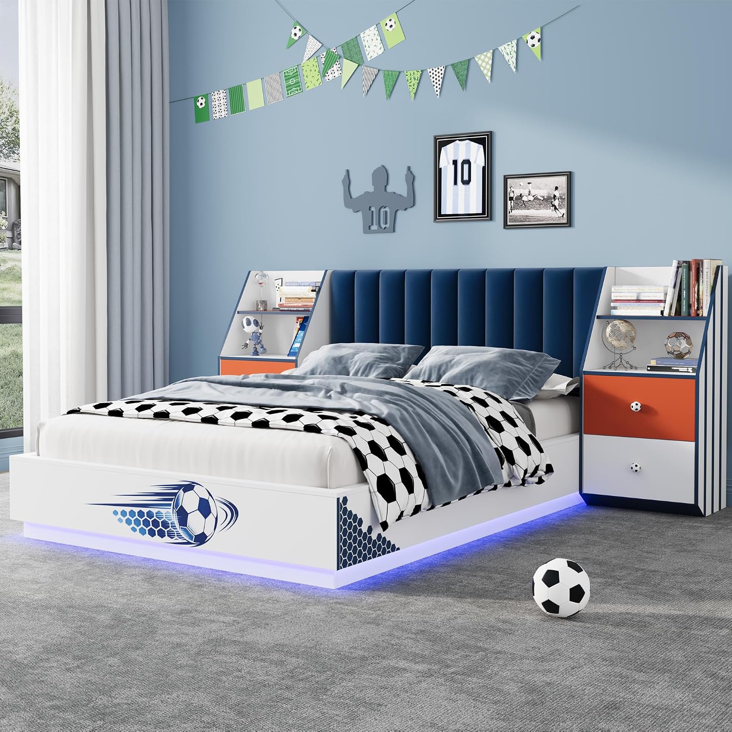 Volledig formaat zwevend bed m - Floating Nightstand With Led Light recensie en prijs