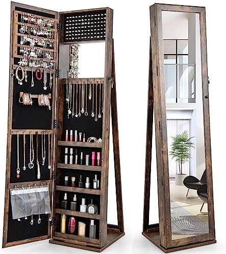 Sieradenkast met spiegel in vo - Full Length Mirror Jewelry Armoire recensie en prijs