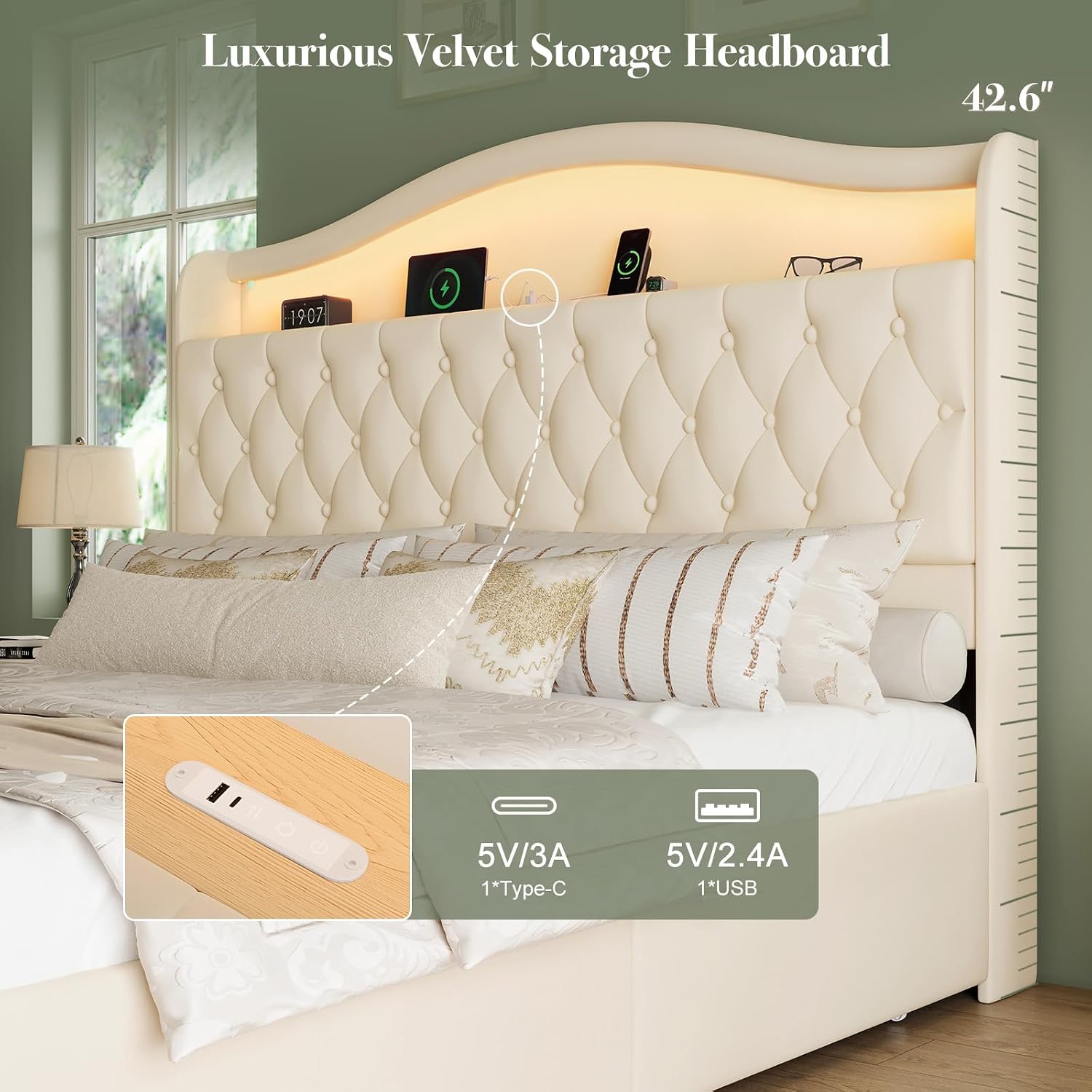 Kingsize platformbedframe met  - King Size Bed Frame With Storage Drawers recensie en prijs