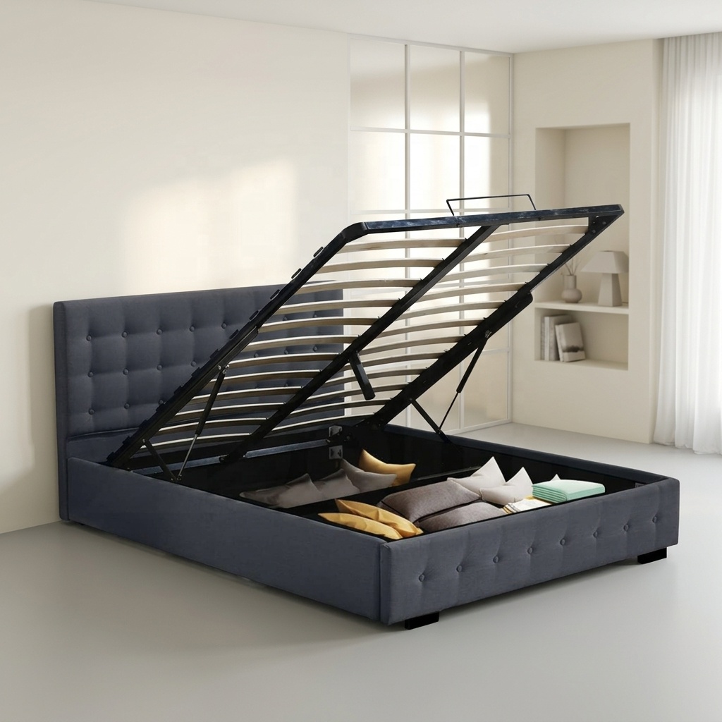 Modern Queen Kingsize Bed van  - Gas Lift Storage Bed Hydraulic recensie en prijs