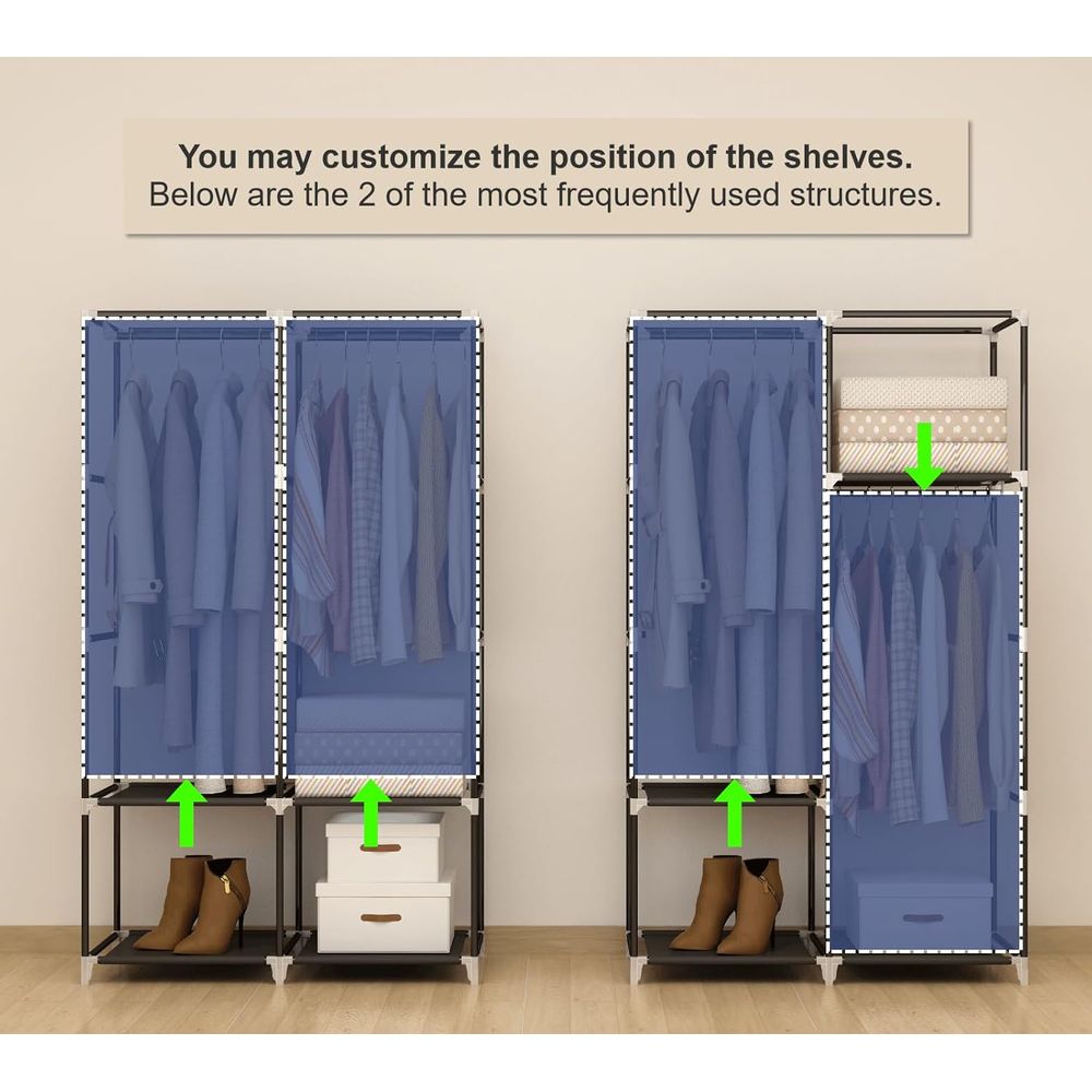 Draagbare kledingkast voor kle - Wardrobe Closet Portable Fabric Cover recensie en prijs