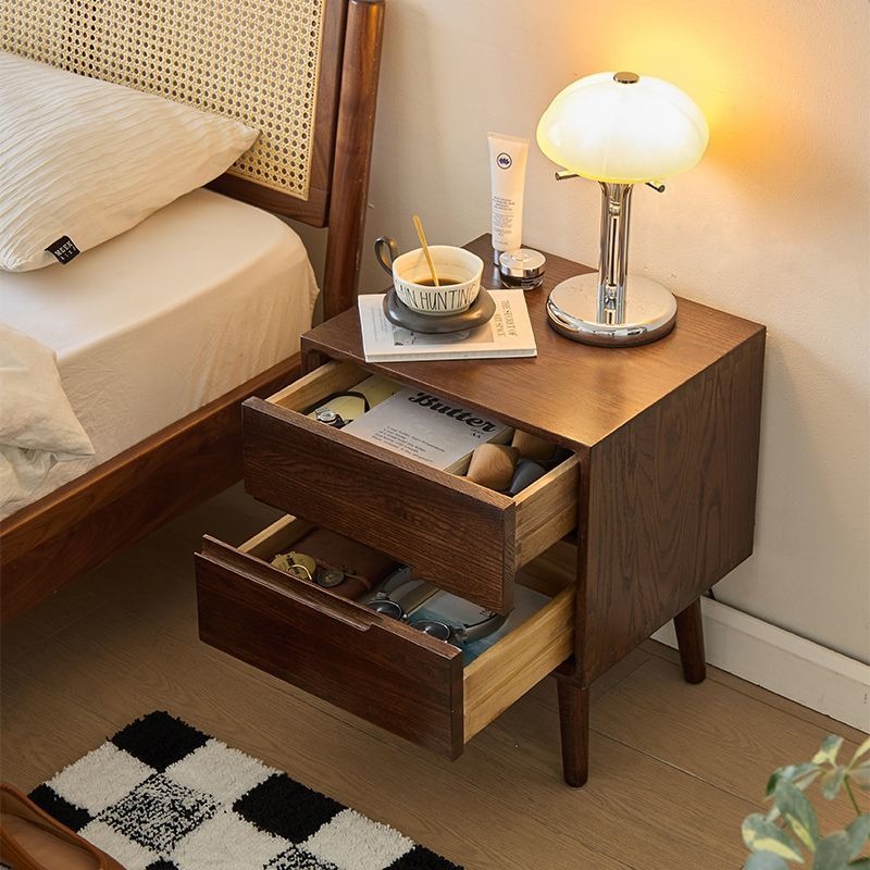Houten nachtkastjes Vintage na - Solid Wood Nightstand 2 Drawers recensie en prijs