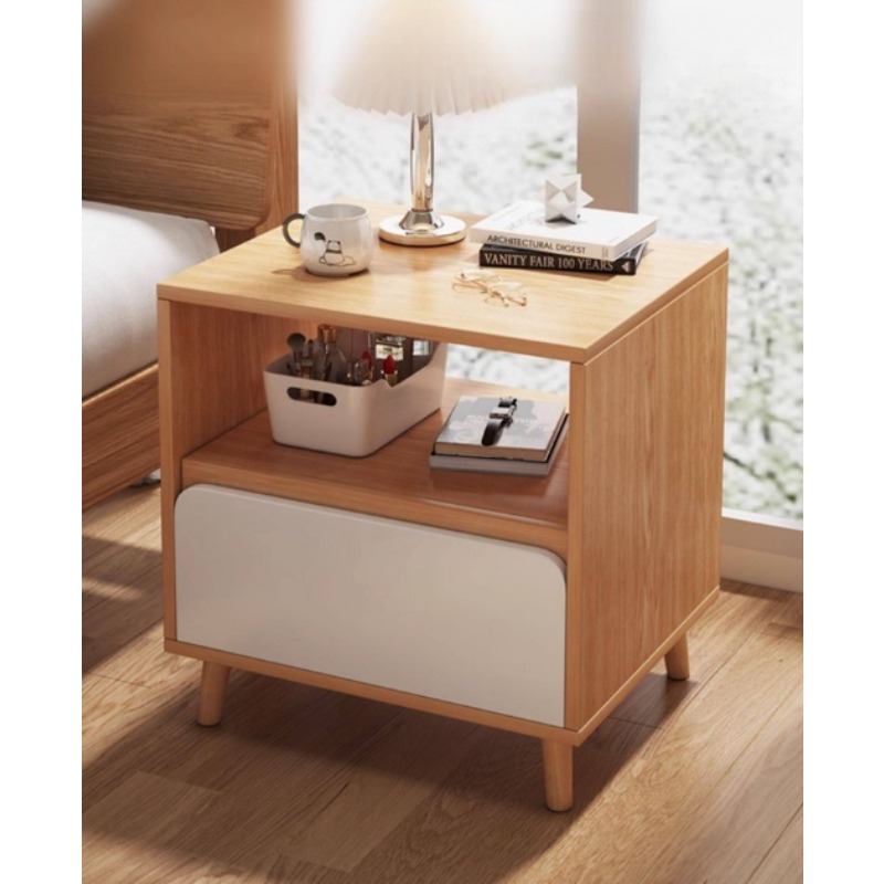 Wit nachtkastje Slaapkamer met - Solid Wood Nightstand 2 Drawers recensie en prijs
