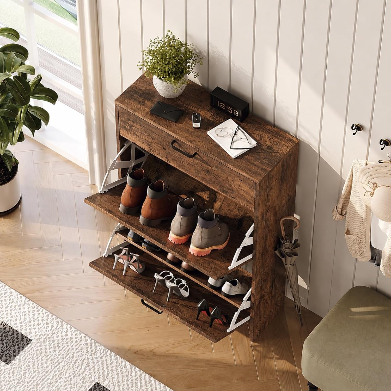 # Smalle schoenenkast met 2 op - Shoe Rack Cabinet Narrow Entryway recensie en prijs