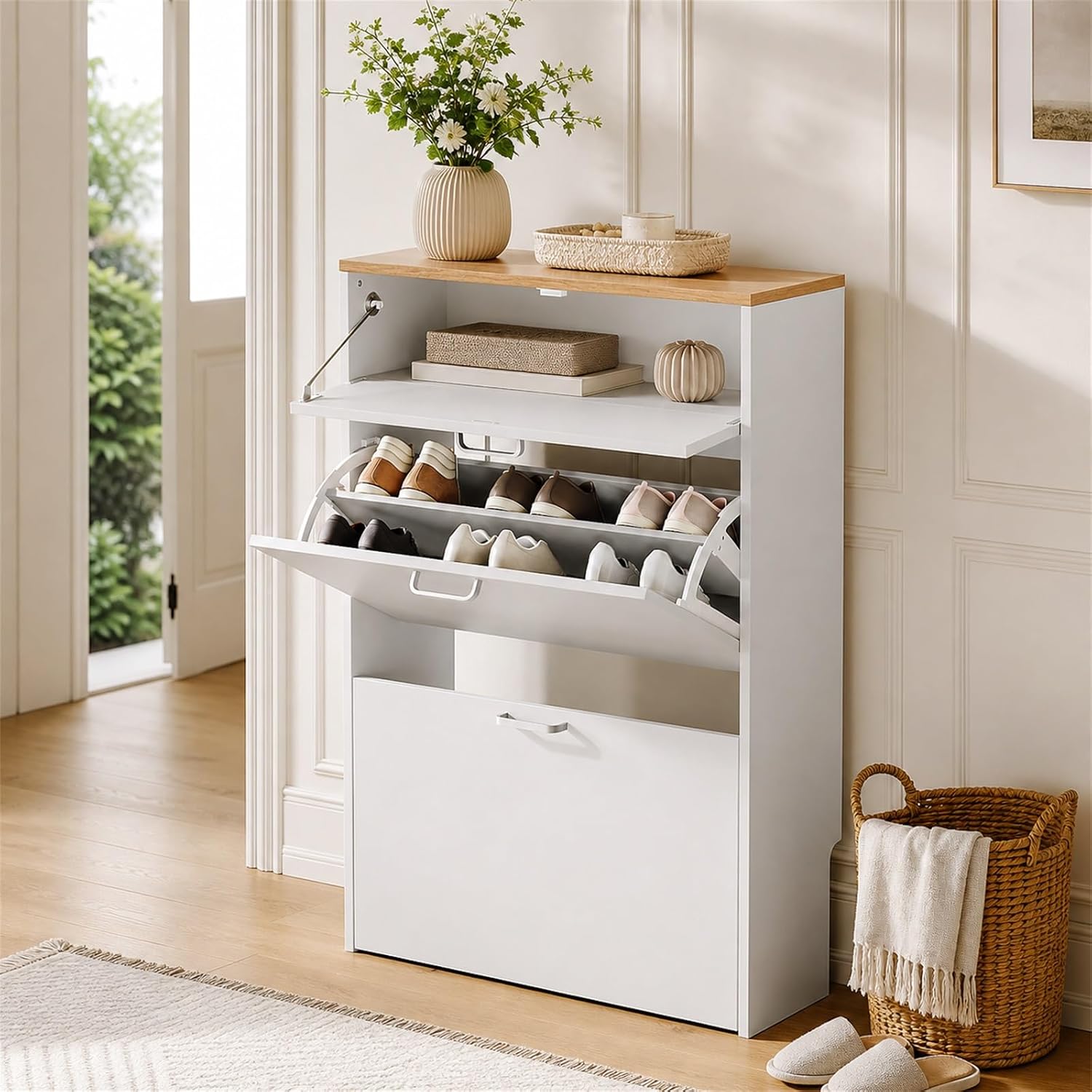 # Smalle schoenenkast met 2 op - Shoe Rack Cabinet Narrow Entryway recensie en prijs