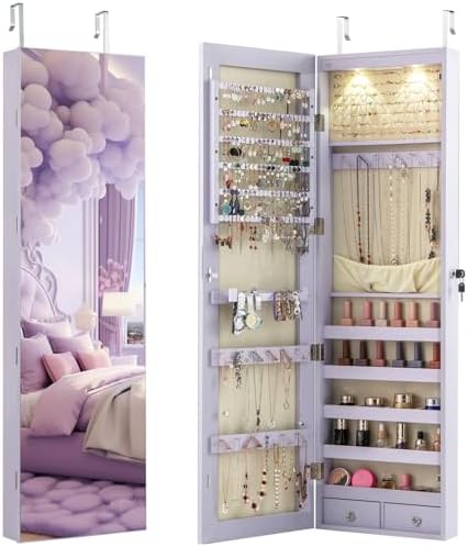 Aan de muur of aan de deur te  - Full Length Mirror Jewelry Armoire recensie en prijs