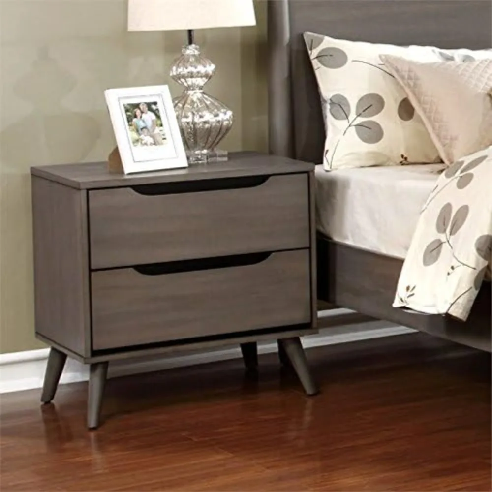 Voor 2-laden Mid-Century massi - Solid Wood Nightstand 2 Drawers recensie en prijs